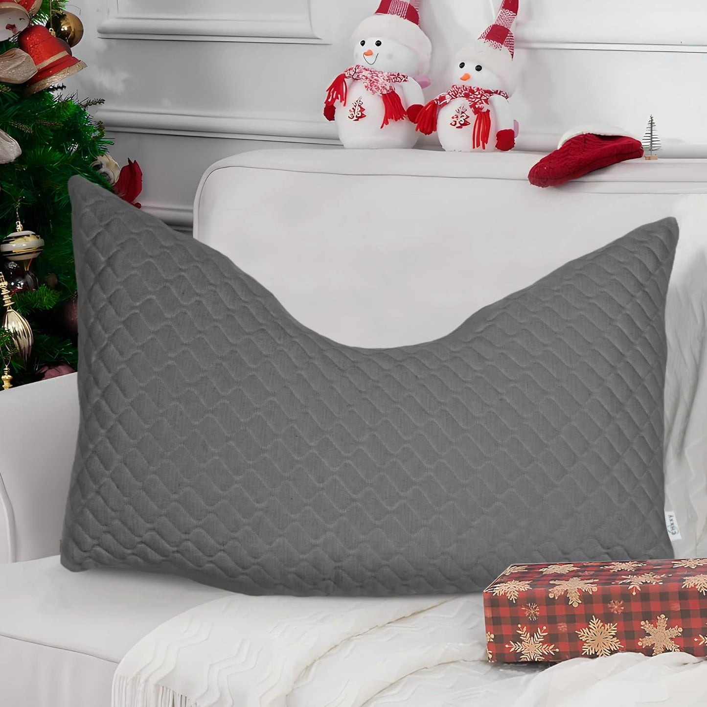 CHxxy Adjustable Side Sleeper Pillow for Neck and Shoulder Reilef, Ergonomic Design Medium Firm Queen Size Bed Pillows, Cross Cut Memory Foam Pillows for Back, Stomach and Side Sleepers