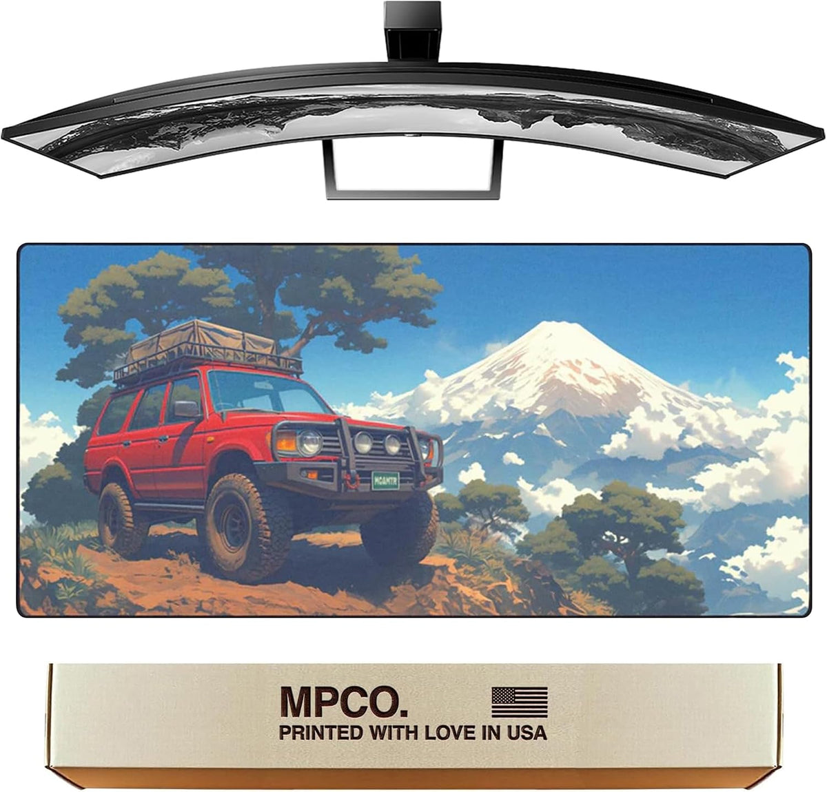 MPCO. Osakas-Overlander Large Gaming Desk Pad, 36" x 17" Duraglyde Desk Mat