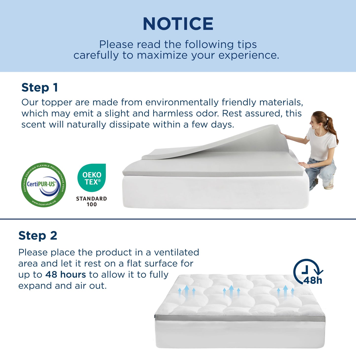 Bedsure 4 Inch Memory Foam Queen Mattress Topper, Dual Layer 2.5 Inch Gel Memory Foam & 800 GSM Waterproof Pillow Top Cooling Mattress Pad with 8-21 Inch Deep Pocket (Queen, 60x80 Inches)