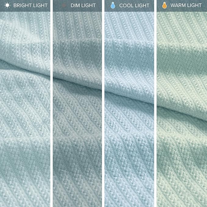 Madison Park Liquid Cotton Luxury Blanket Premium Soft Cozy 100% Ring Spun Cotton For Bed , Couch or Sofa, Twin, Light Blue