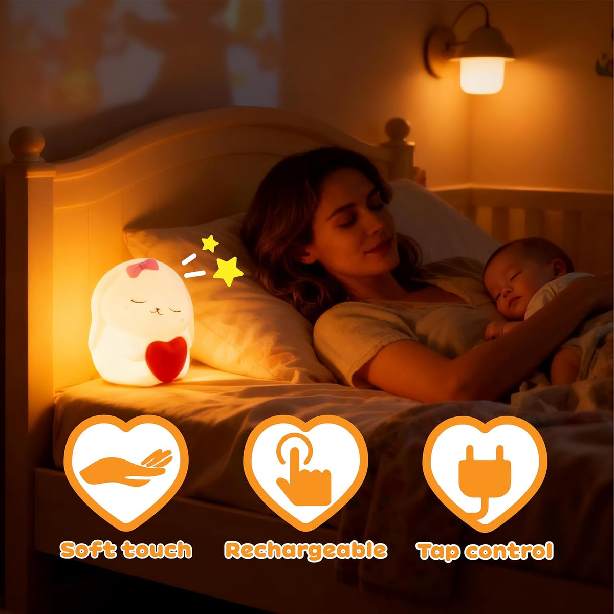 Squishy Rabbit Night Light LED for Bedroom
