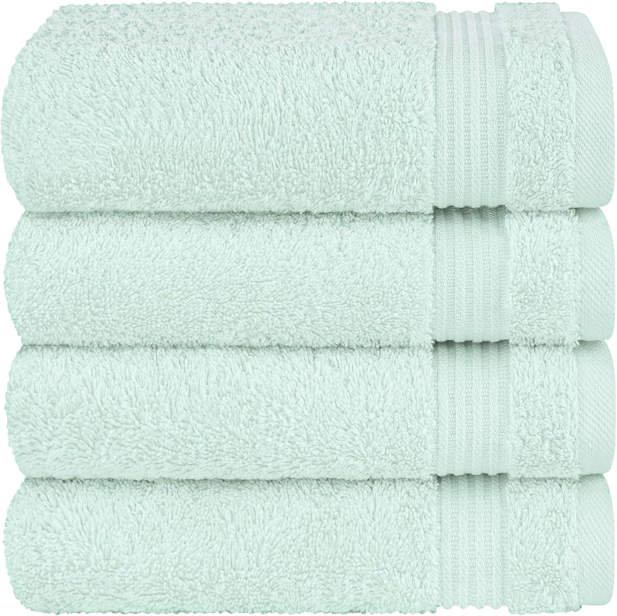 Cotton Paradise 100% Cotton Turkish Towel Set, Soft Absorbent Quick Dry, 4 Piece Hand Towel Set, Mint Green
