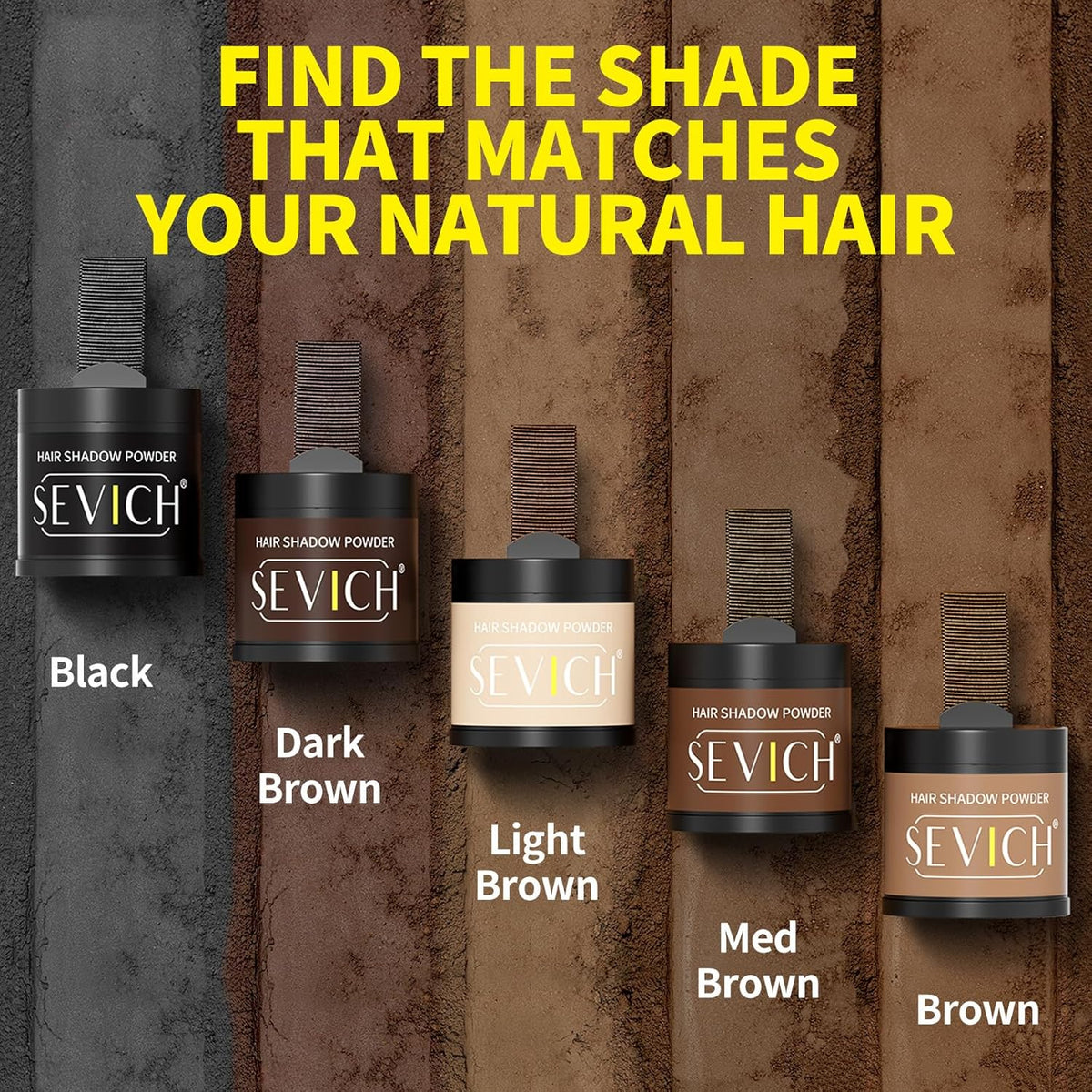 Sevich Hairline Powder 10g Large Capacity - Instantly Conceals Hair Loss, Root Touch up, Shadow Toppers for Women & Men Thinning Gray Hair - 48H Makeup Lasting, 1 Box = 2.5 Boxes, Dark Brown