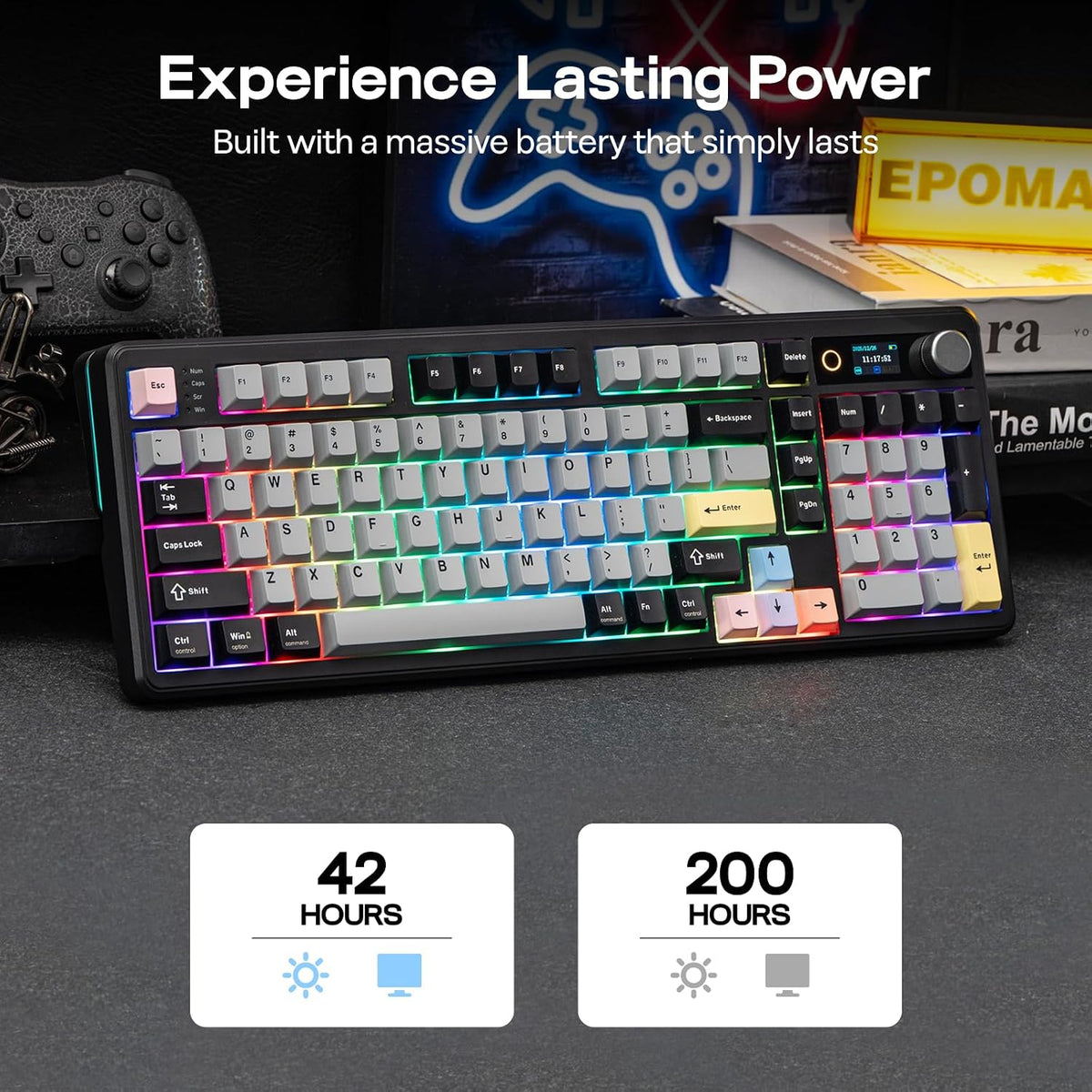 EPOMAKER TH99 PRO 96% Mechanical Keyboard with Screen & Knob, 10000mAh
