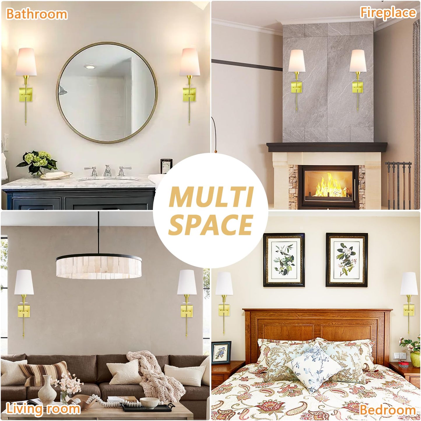 TOOTOO STAR Slim Wall Light Battery Operated Sconce Set of 2,not Hardwired Fixture,Battery Powered Wall Sconce with Remote Dimmable Light Bulb,for Living Room,Bedroom,Bathroom,Hallway