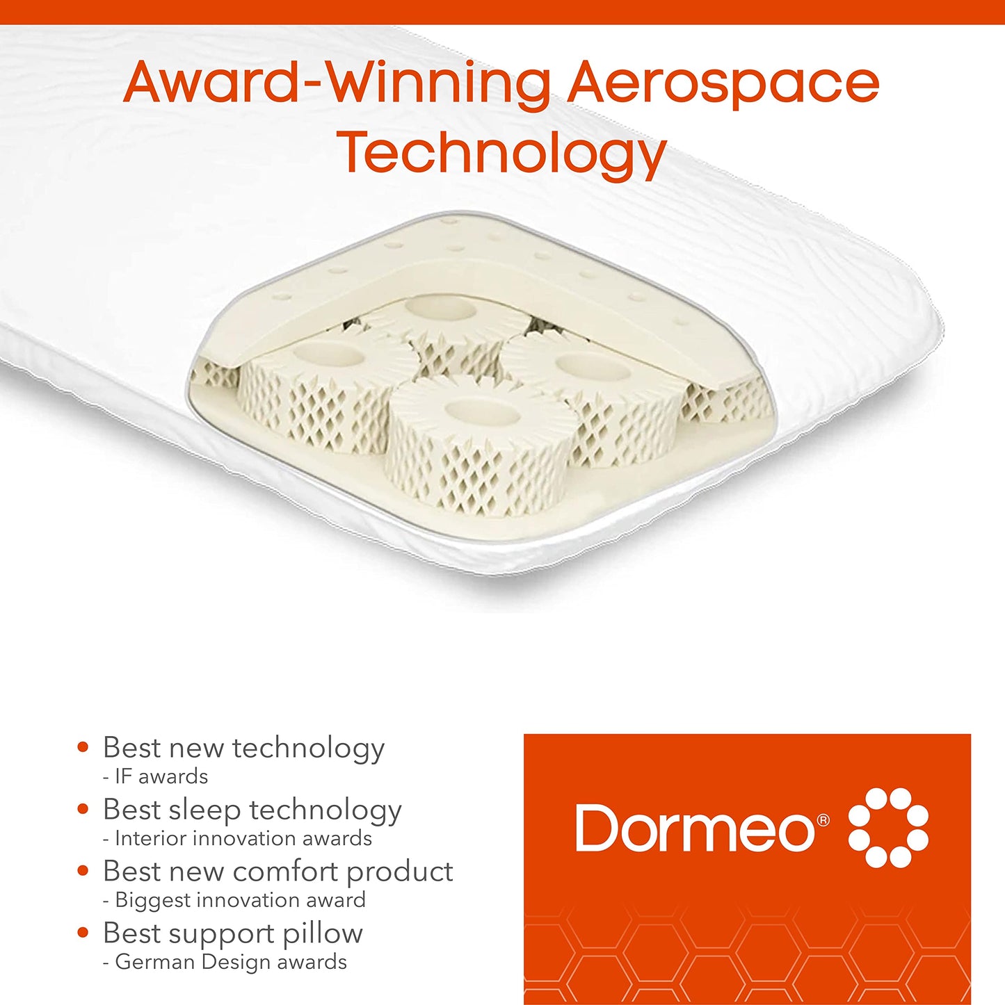 Dormeo True Evolution Bed Pillow - Low Profile Flat Cooling Pillow with Breathable Technology, for Stomach and Back Sleepers