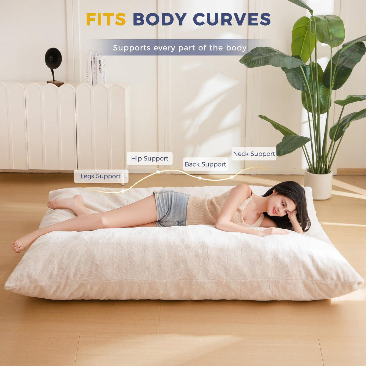 MAXYOYO 3 in 1 Bean Bag Chair, Giant Bean Bag Sofa Bed, Floor Mattress with High-Density Foam Filling and Machine Washable Cover, Bean Bag Chair for Adult