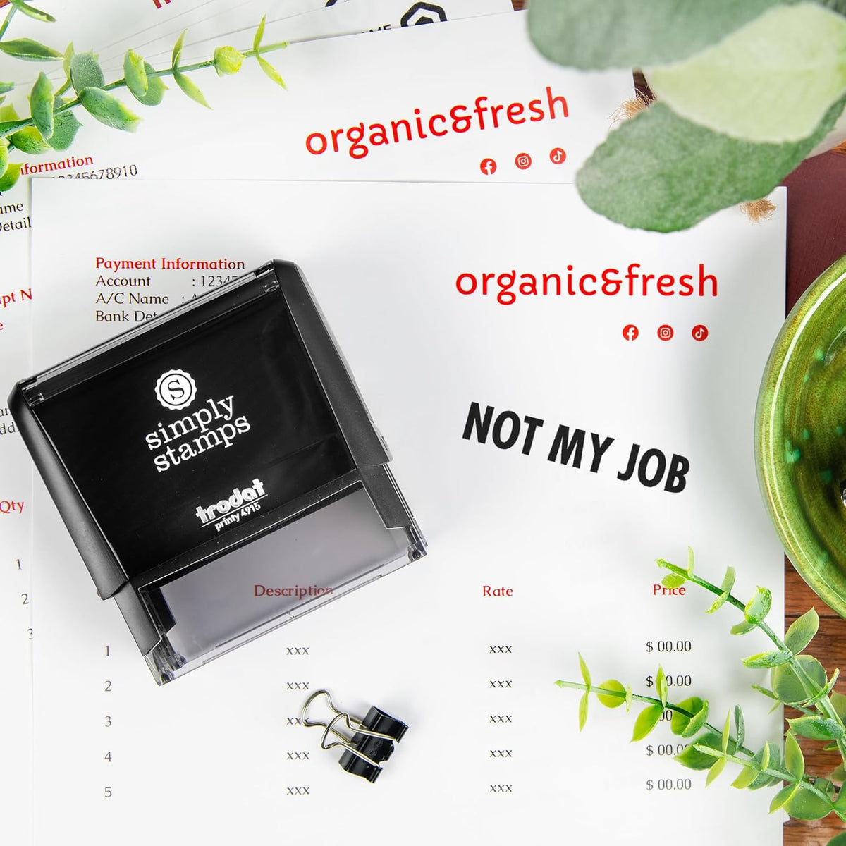 Not My Job Office Stamp | 4 Different Sizes | 20 Designs | Multiple Color Options | Perfect for Quick Validation of Office Documents (Not My Job, Xtra Wide)