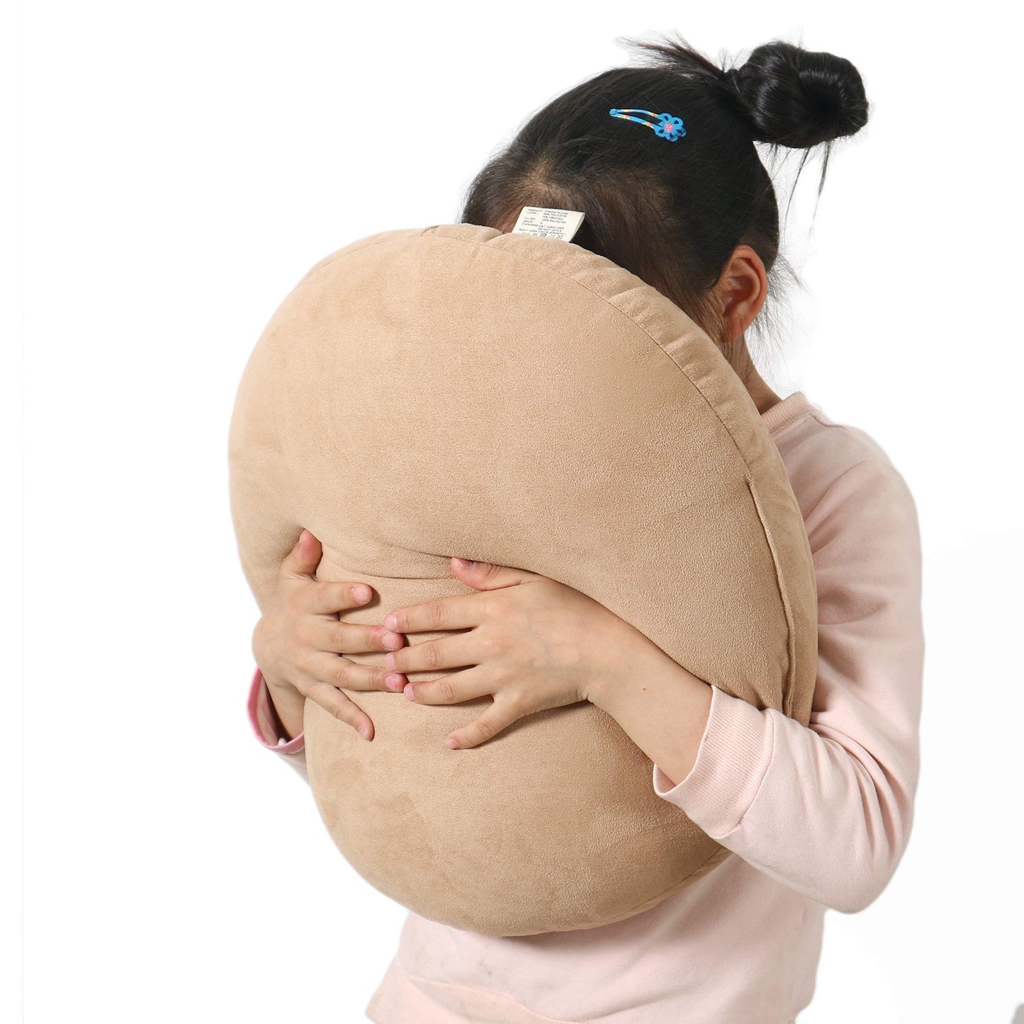 Hodeco Round Throw Pillows Down-Like Polyester Filling Super Soft Ultra Fluffy Feather-Like Touching Decorative Circle Floor Cushion for Couch Bed Sofa Office Car, 1 Piece (16x16 Inches, Khaki)