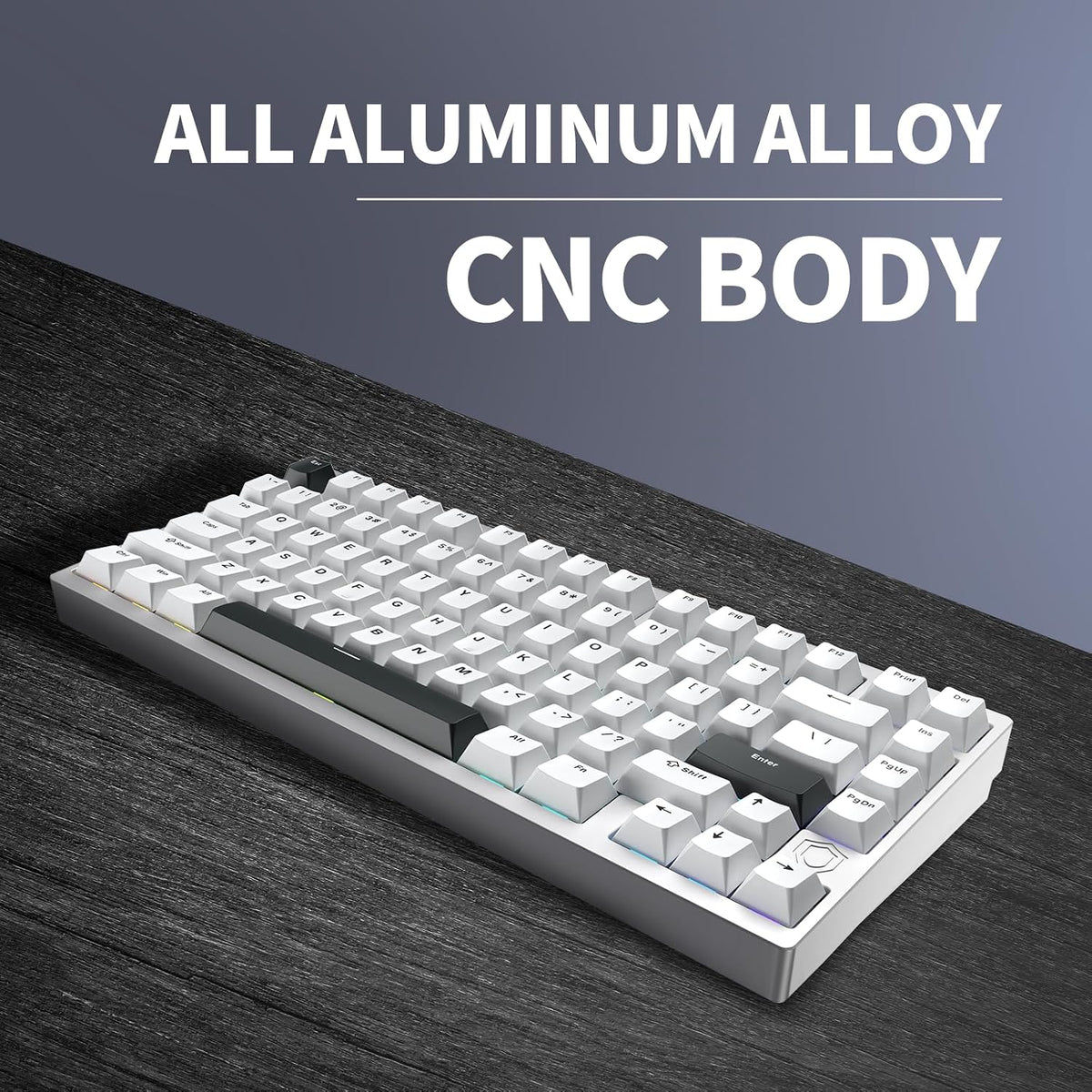 IROK MG75PRO 81 Keys Wired Magnetic Switch Mechanical Keyboard, Hall Effect, 8KHZ/ARGB/CNC Aluminum, Gasket Structure Gaming Keyboard(Silver