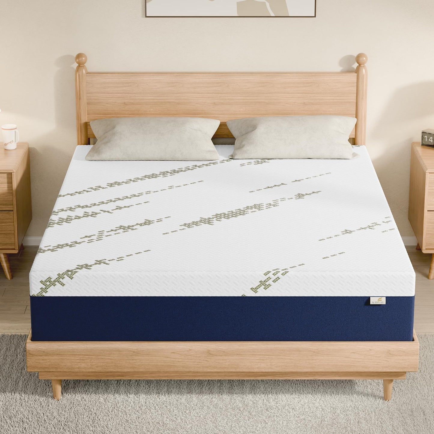 KONFEIN 12 Inch Queen Mattress, Gel Memory Foam Bed in a Box, Medium Firm, CertiPUR-US Certified, Pressure Relief, Comfortable Sleep for Couples, Adults, Guest Rooms