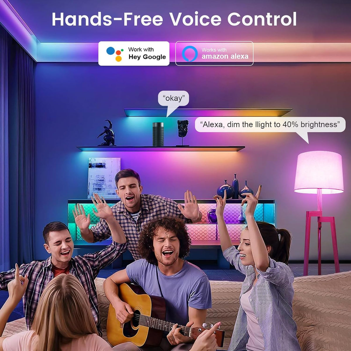OHLUX E12 Led Bulb, Smart Candelabra Led Light Bulbs 5W 40 Watt Equivalent, Color Changing Light Bulb RGB Compatible with Alexa Google Home, Candle Small Bulbs with Voice Control, 1 Pack