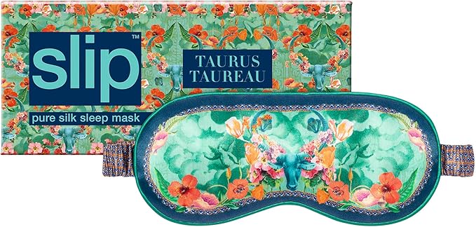 slip Pure Silk Sleep Mask - 100% Pure 22 Momme Mulberry Silk Eye Mask - Comfortable Sleeping Mask with Elastic Band + Pure Silk Filler and Internal Liner, Zodiac Collection: Taurus