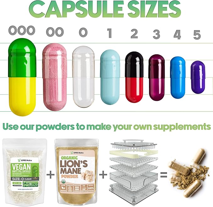 XPRS Nutra Size 1 Empty Capsules - 500 Count Colored Empty Gelatin Capsules - Pill DIY Supplement Capsule Filling - Fillable Color Gel Caps Pills for Do-It-Yourself Supplements (Black/Red)