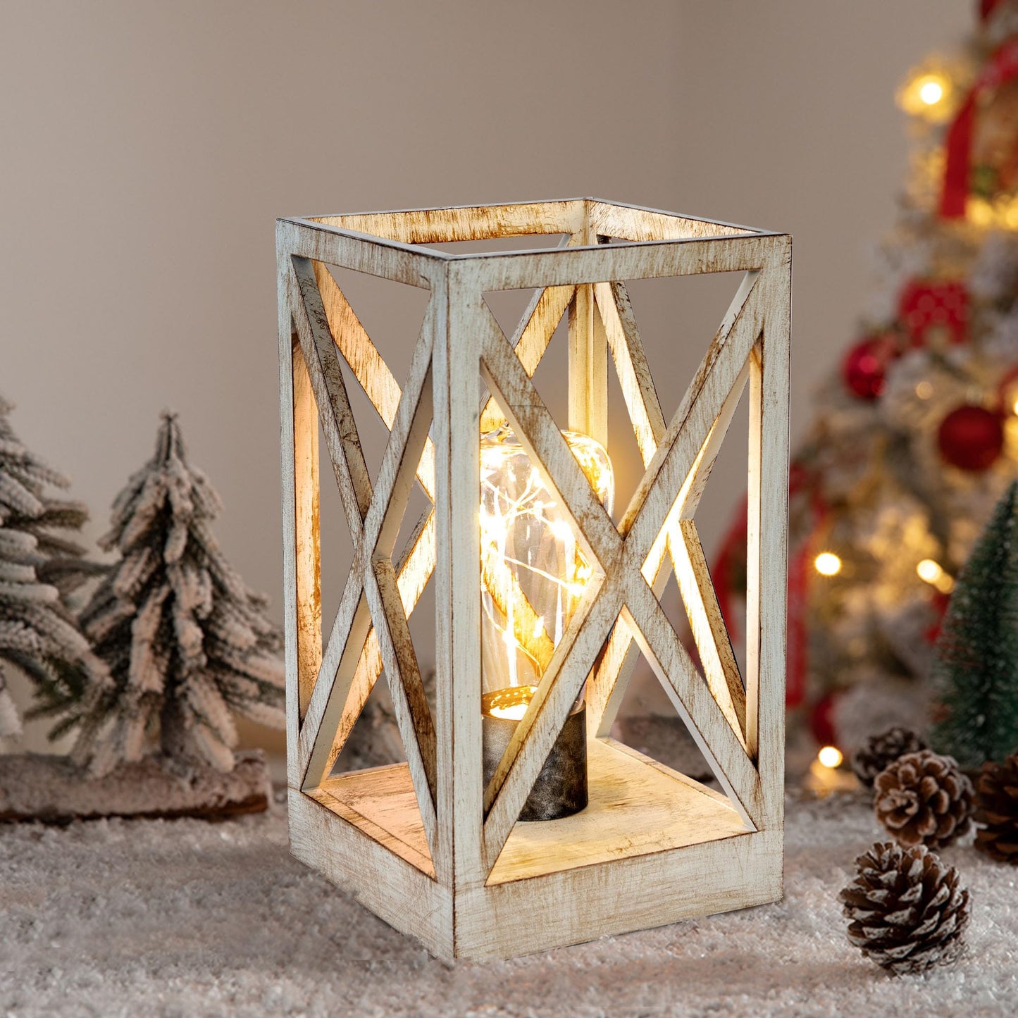 WINGBO Retro Battery Powered Table Lamps, Battery Operated Cordless Lamp, Portable Nightlight Decorative Light for Living Room Dining Room Bedroom Entryway Patio Backyard, White Finish