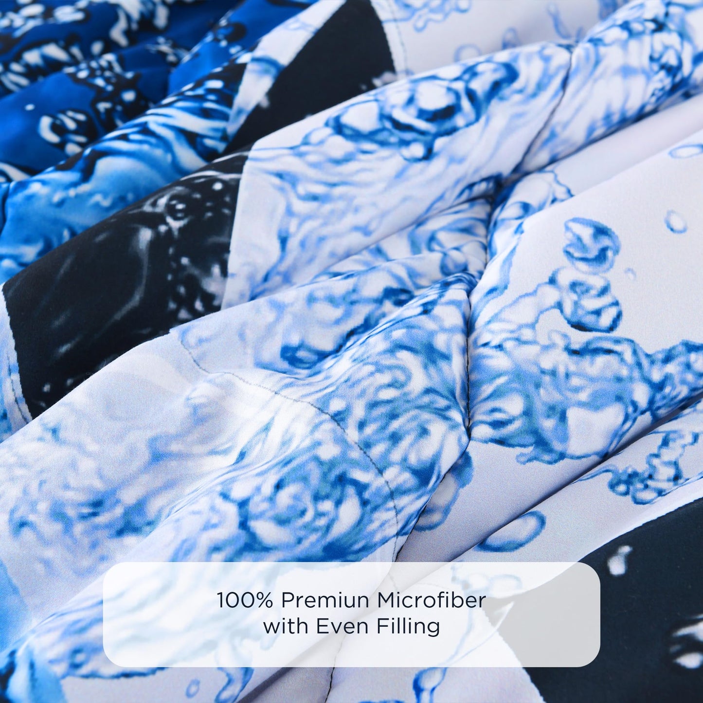 Andency Soccer Comforter Twin(66x90 Inch), 2 Pieces(1 Soccer Comforter, 1 Pillowcase) Blue Flame Soccer Comforter Set Sport Microfiber Bedding Set for Boy Girl Kids, Teen