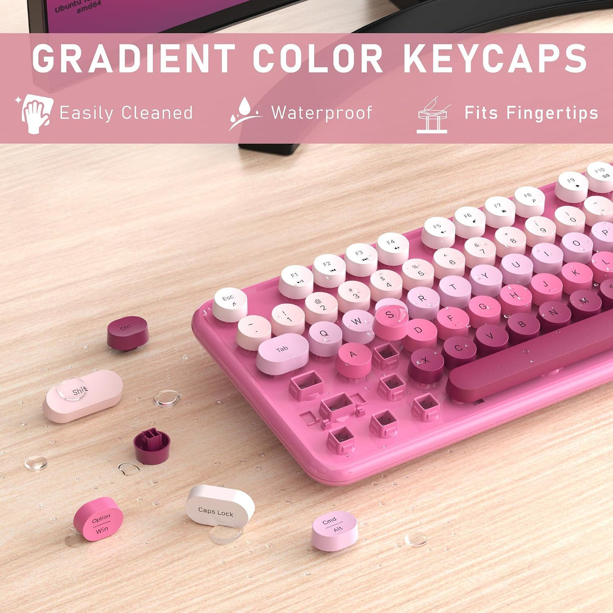 Links9+ Colorful Wireless Keyboard and Mouse Combo (Dark Pink Gradient)
