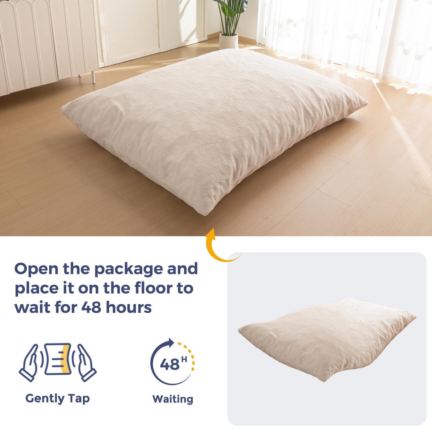 MAXYOYO 3 in 1 Bean Bag Chair, Giant Bean Bag Sofa Bed, Floor Mattress with High-Density Foam Filling and Machine Washable Cover, Bean Bag Chair for Adult