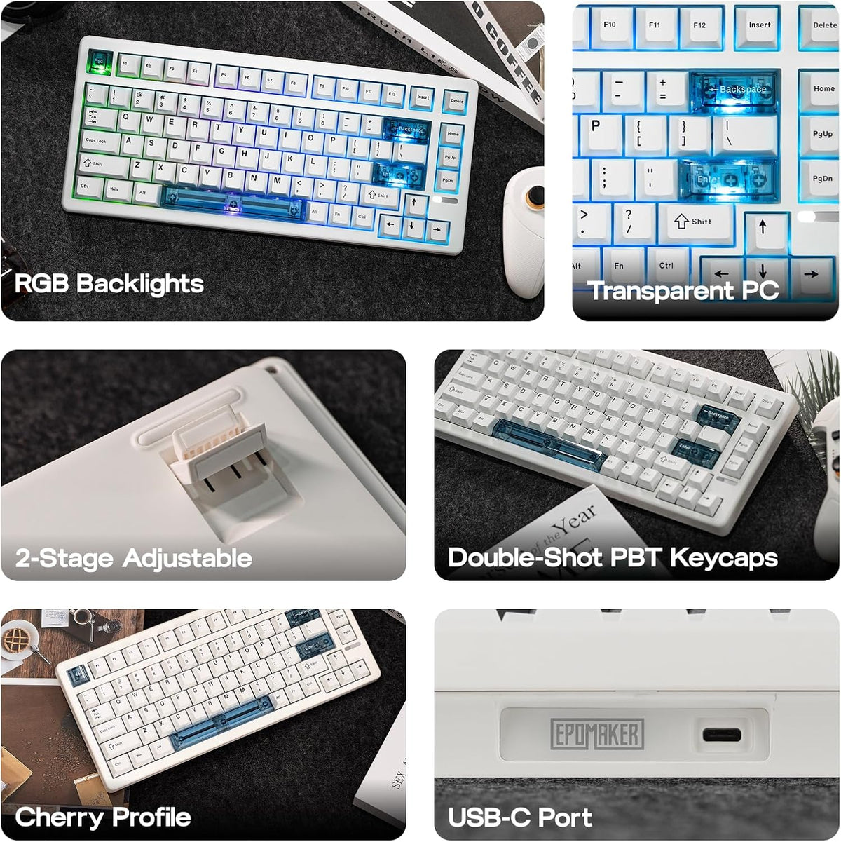EPOMAKER HE80 Hall Effect Gaming Keyboard, 8K Polling & 32K Scan