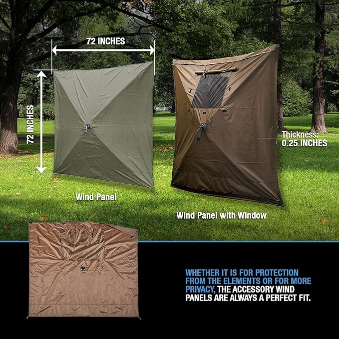 CLAM Quick Set Venture 9 x 9 Ft Portable Outdoor Camping Canopy Shelter, Tan + Clam Quick-Set Screen Hub Tent, Accessory Only, Tan (2 Pack)