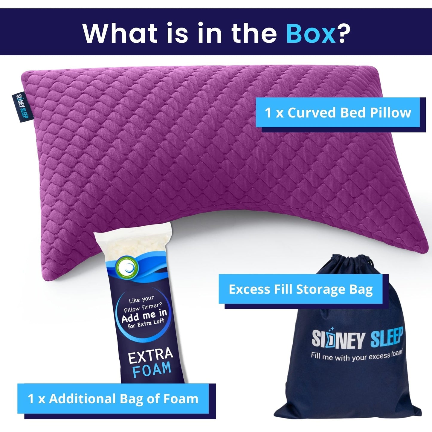 Sidney Sleep Pillow for Side and Back Sleepers - Comfort for Neck and Shoulder Pain - Adjustable and Customizable Shredded Memory Foam Filling - King Size - Extra Foam Fill Included (Magenta, King)