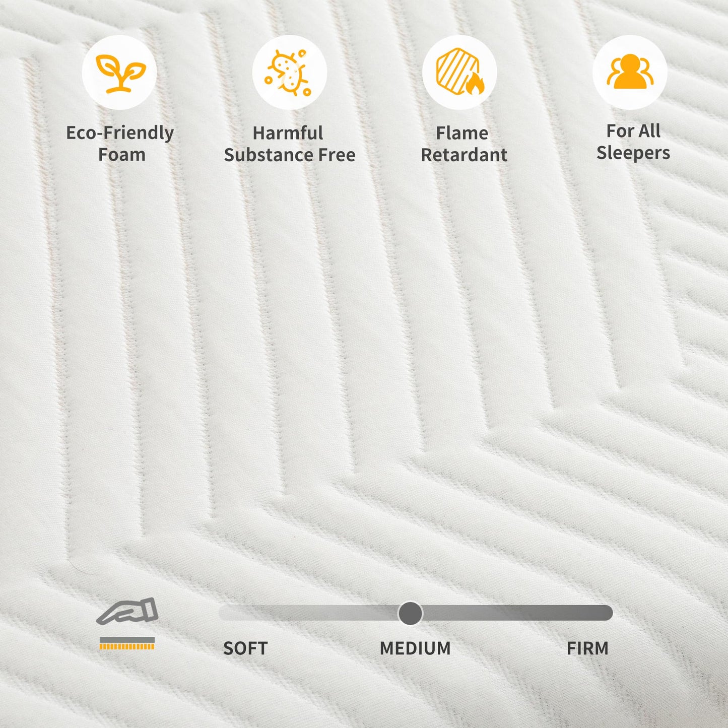 ESHINE 12 INCH Queen Memory Foam Mattress for Back Pain - Gel Foam Queen Mattresses in a Box for Pressure Relief, Green Tea Foam with Flame-Retardant Cover for Comfort Sleep, CertiPUR-US Certified