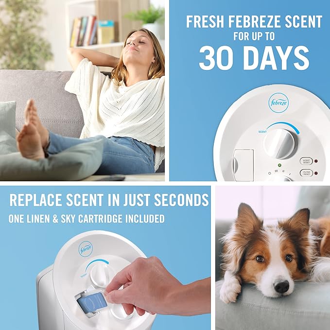 Febreze HEPA-Type Mini Tower Air Purifier, Small Room, FHT180W
