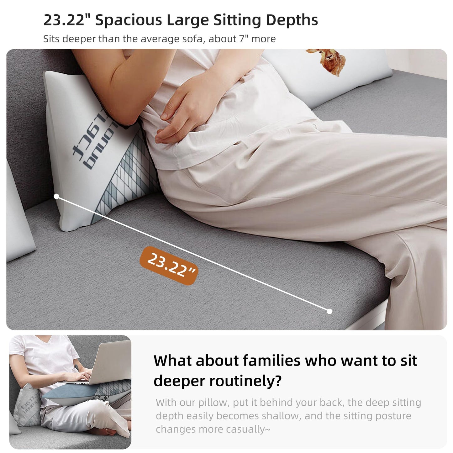 gaoyangjiaju Pull-Out Sofa Daybed with Trundle, Versatile Futon Couch with Sleeping Function and Storage Space, Sofa Bed for Small Rooms and Living Rooms, Dark Grey and White (50.3")