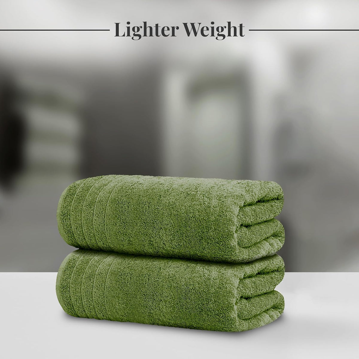 Tens Towels 4 Piece Extra Large Bath Towels 30 x 60 Inches, Green