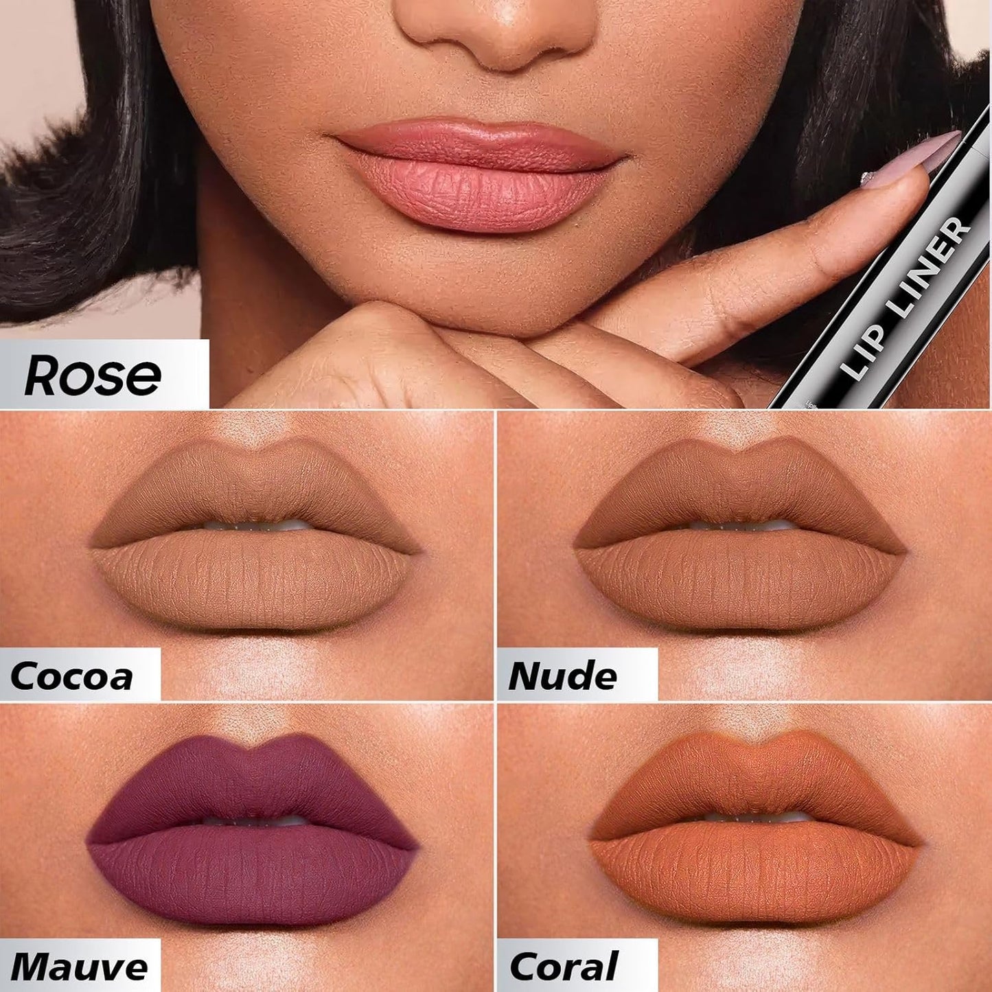 Lip Stain Peel Off - Lip Liner Long-wear & Waterproof Moisturizing Lip Stain with Matte Finish, Transfer-Proof, Non-Stick Cup Lip Tint Stay On All Day (Rose)