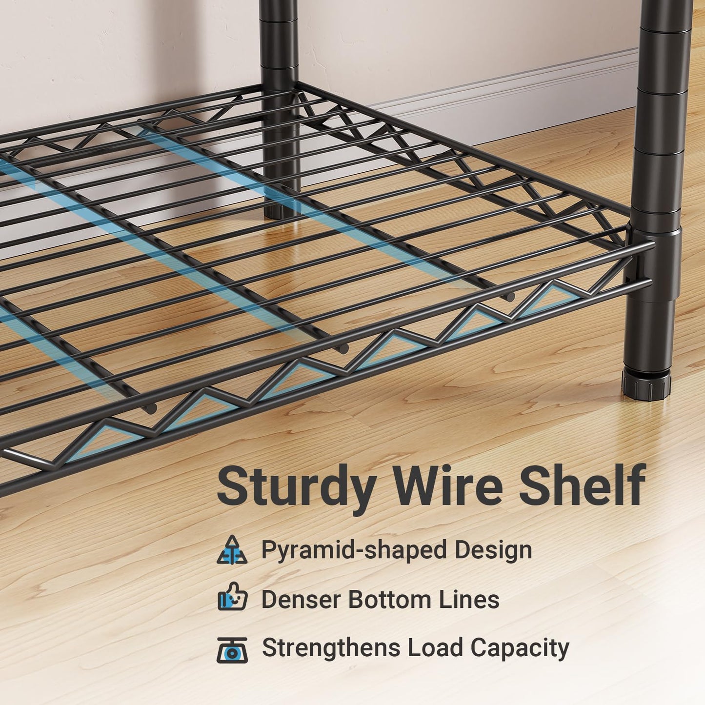 VIPEK Classic V6 Wire Garment Rack Heavy Duty Clothes Racks with Shelves, Freestanding Portable Wardrobe Closet Rack for Hanging Clothes Closet System 68.9" L x 15.7" W x 76.4" H, Load 850LBS, Black