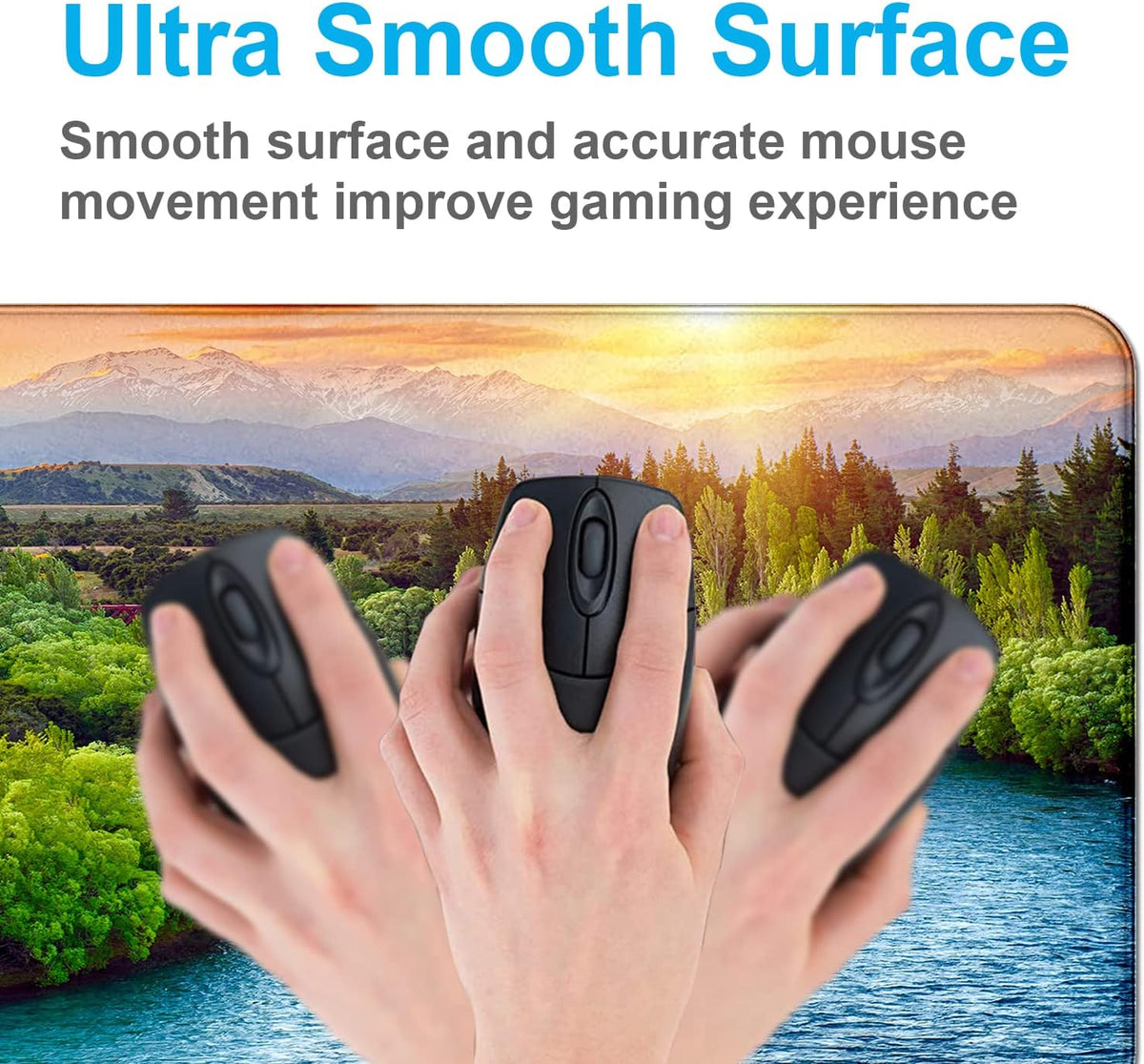 Extended Sunset Forest Gaming Mouse Pad, Keyboard Computer Office Mouse Pad