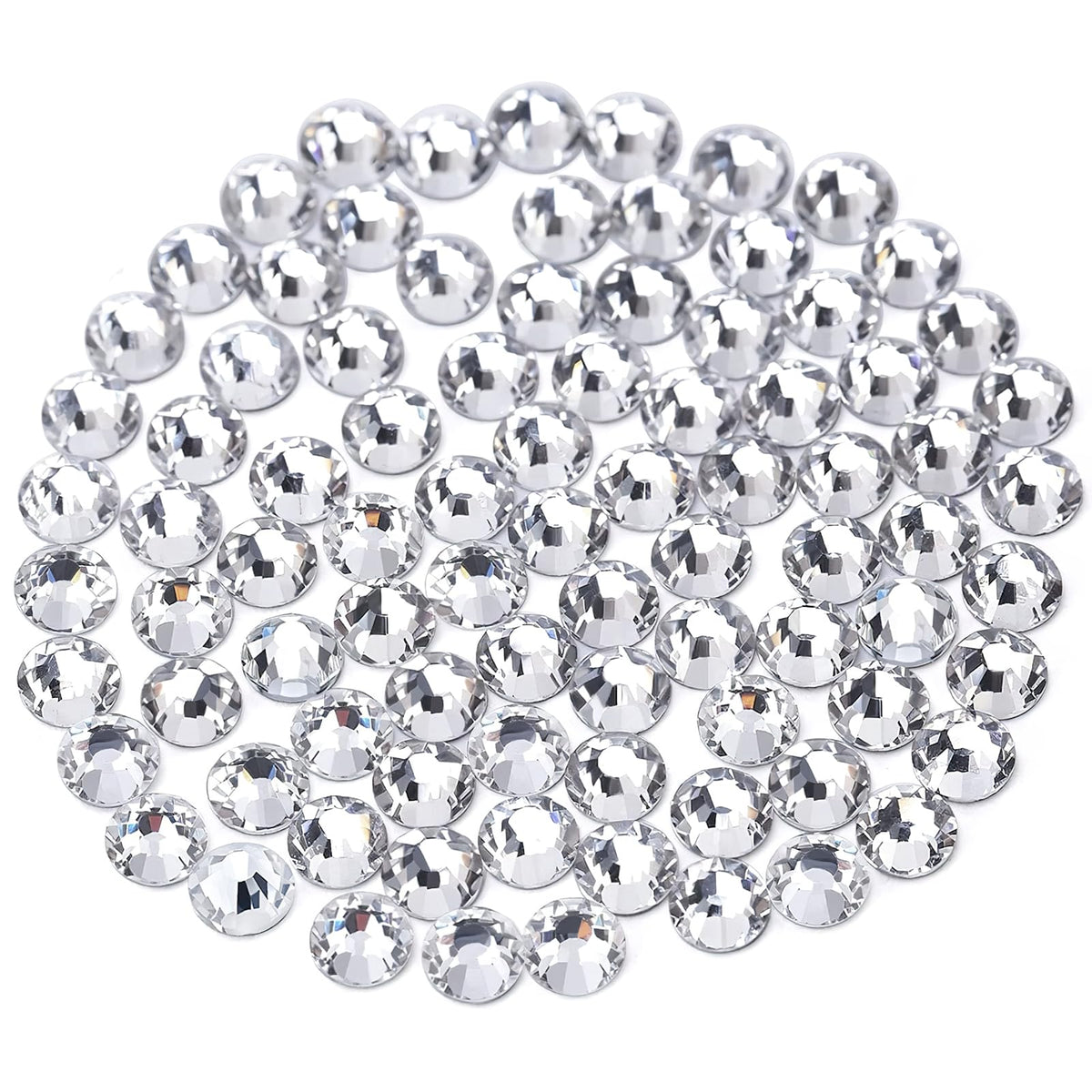 Novani Crystal Rhinestones, Flatback Loose Gemstones 144pcs Glass Rhinestones for Clothes Shoes Crafts Makeup Nail Art and DIY Decorations(SS40, Crystal Clear)