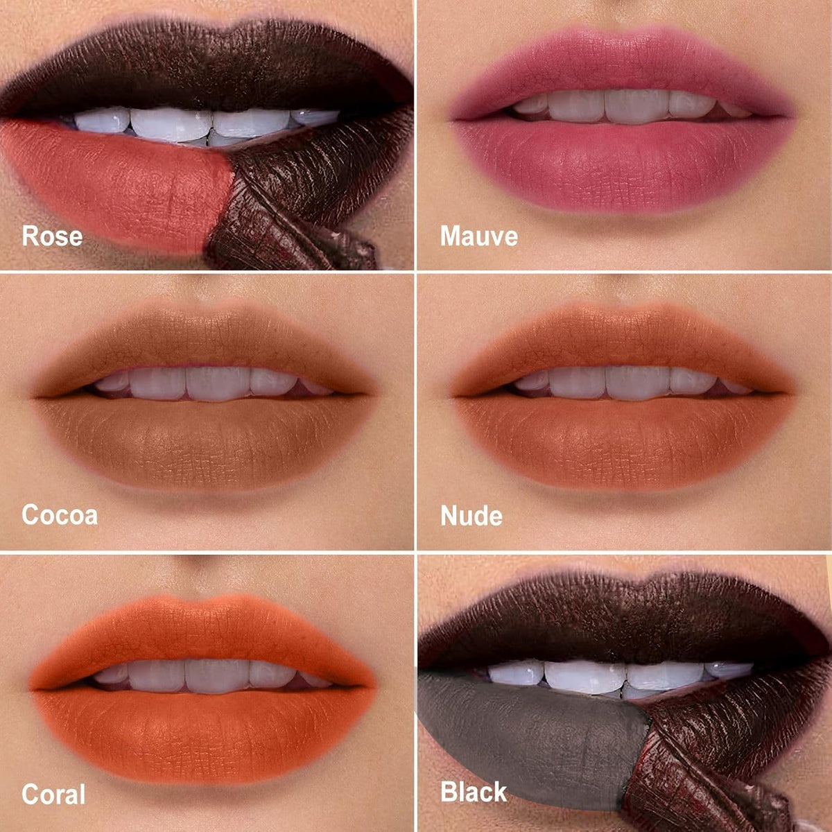 OETUIOW Lip Stain Peel Off, Lip Liner Moisturizing Long-Lasting & Waterproof, Transfer Proof & Plumping, Non-Stick Cup, Black Color
