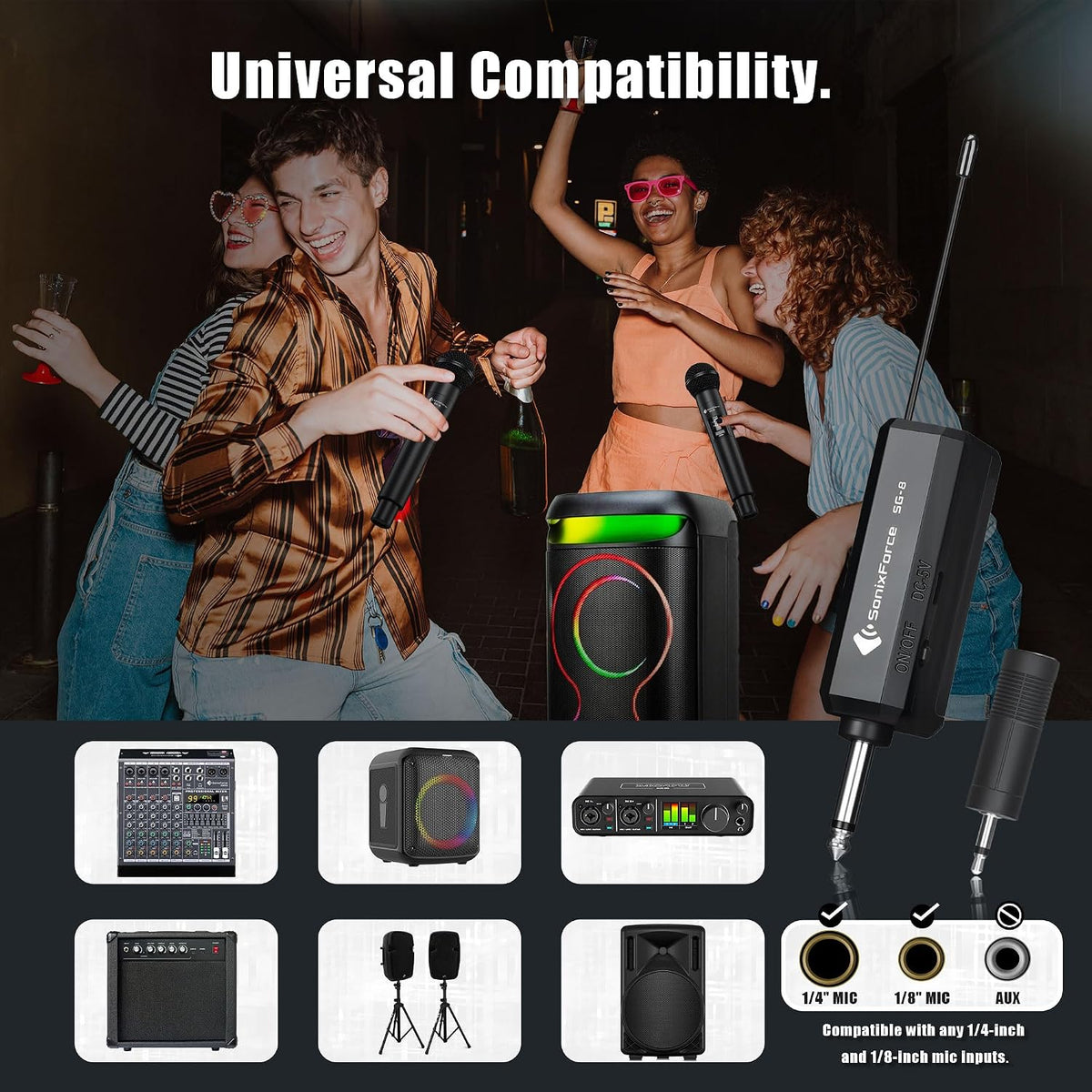 Wireless Karaoke Microphones, Singing Microphone for Speaker