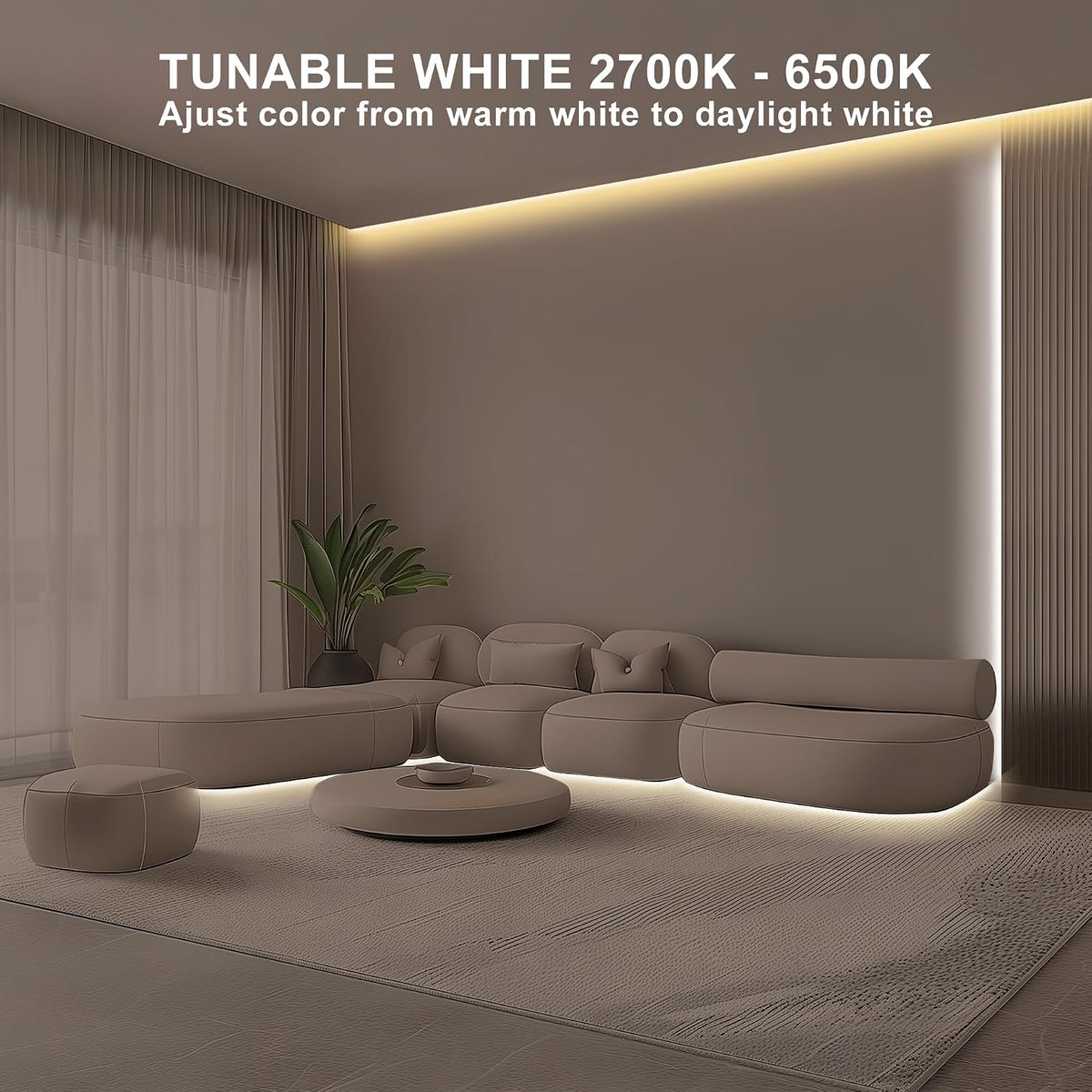 Tatazone Tunable White COB Led Strip Light with RF Remote