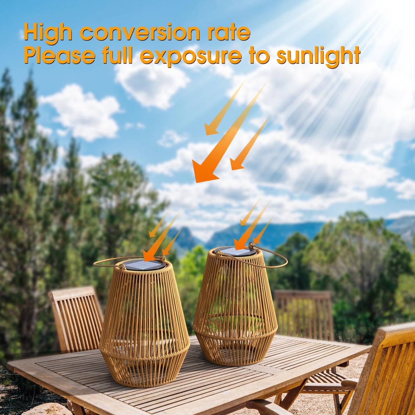 Solar Lanterns, KagoLing Solar Lanterns Outdoor Waterproof Hanging Solar Lights Outdoor Waterproof Solar Lamp Lights Decoration for Outside Garden,Yard,Patio,Porch,Trees,Lawn,Pathway Decor, 2 Pack