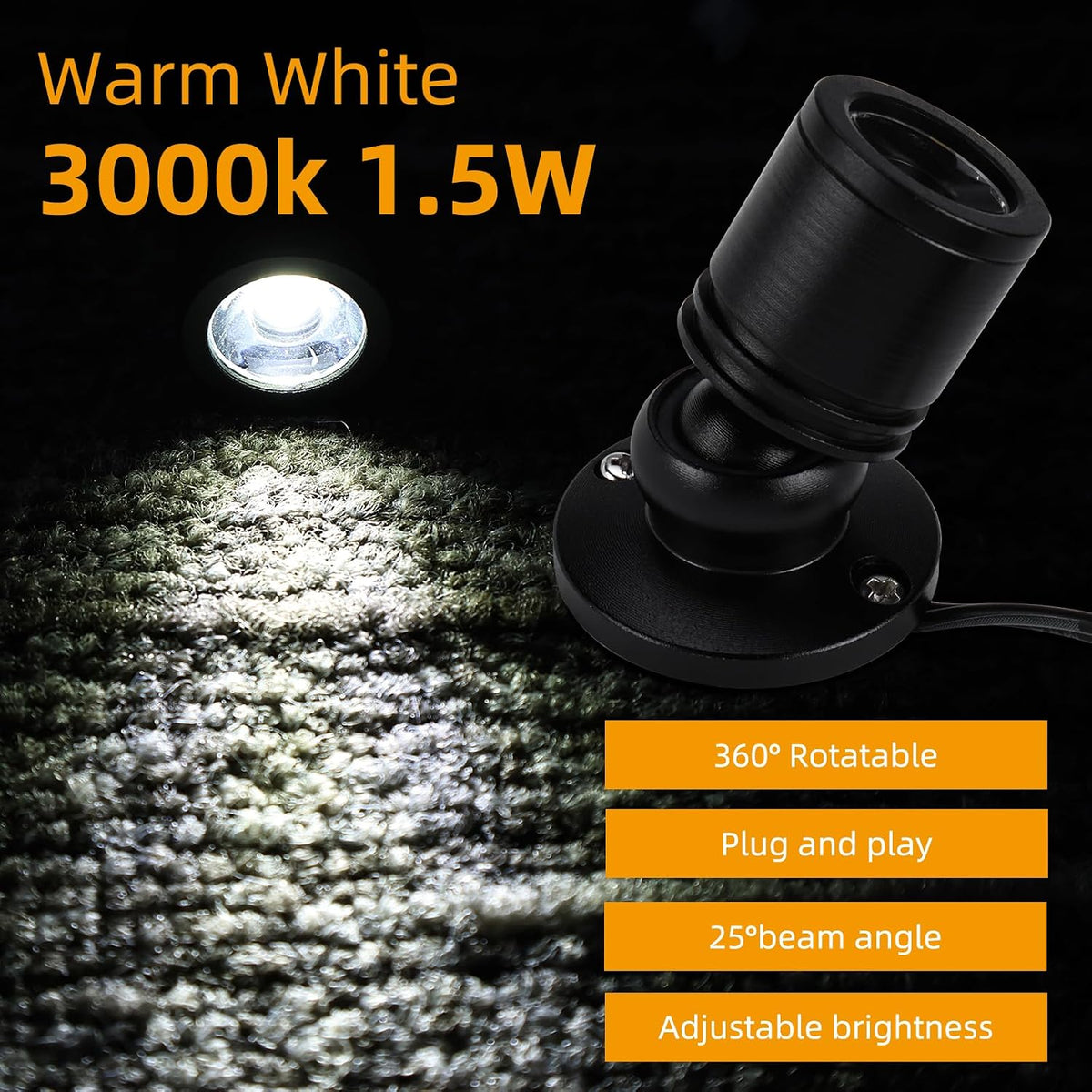 YaeCCC 4pcs Mini Spotlight for Displays, Small LED Mini Spotlight Indoor