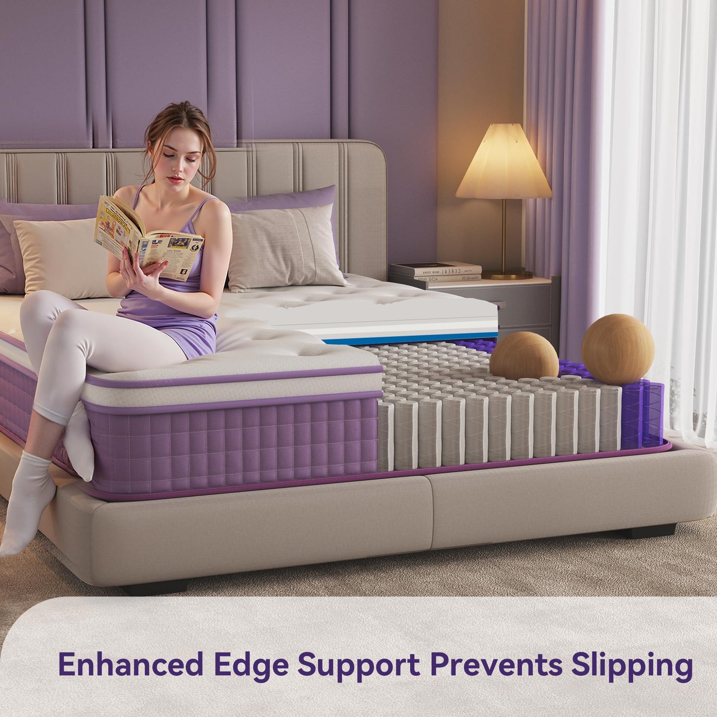Susalt 12 Inch Queen Size Hybrid Mattress in a Box, CertiPUR-US Certified Mattress with Gel Memory Foam and Pocket Springs,Pressure Relief &Medium Firm,100-Night Trial