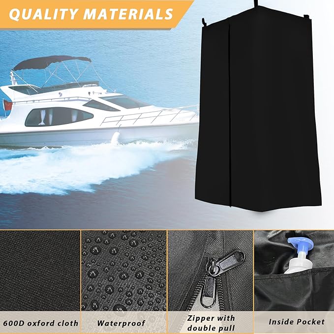 Privacy Tent for Boats - Float Boat Hanging Privacy Curtain Pull-Down Type Suitable for Bimini Top