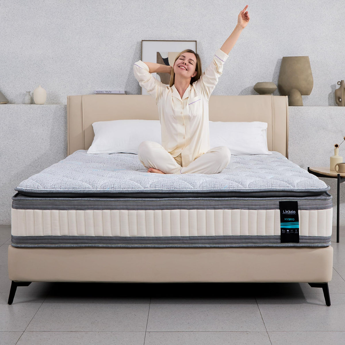 LIKIMIO Twin Mattress, 12 Inch Gel Memory Foam Mattress Zoned Pressure Relief with Medium Firm, Bed in a Box Individual Pocket Springs for Motion Isolation, SG Made, CertiPUR-US Certified