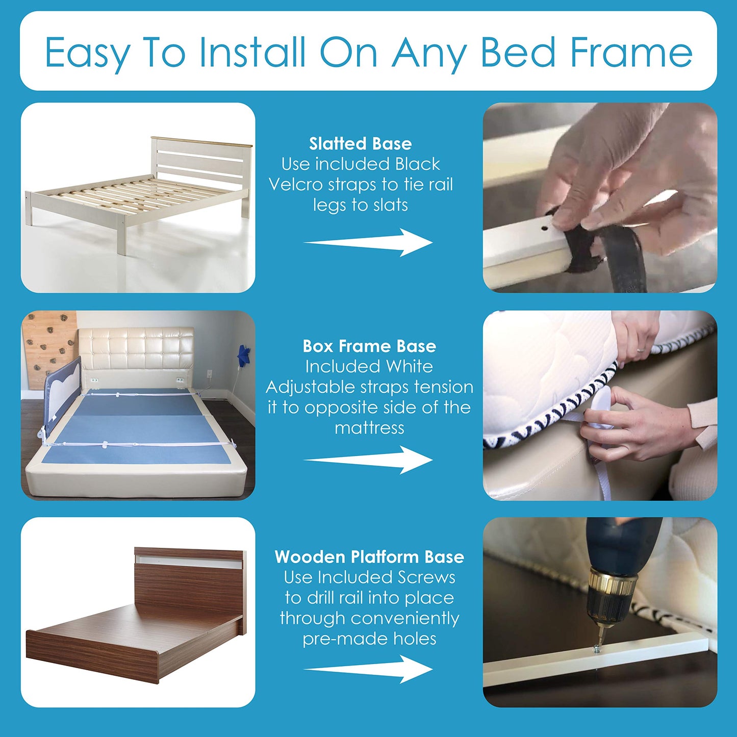 Bed Safety Rails for Toddlers - Bed Rail Guard for Queen, King, Full Szie, Twin Mattress Bed (Grey, 59Wx23.5H Inch (Long Extra Tall))