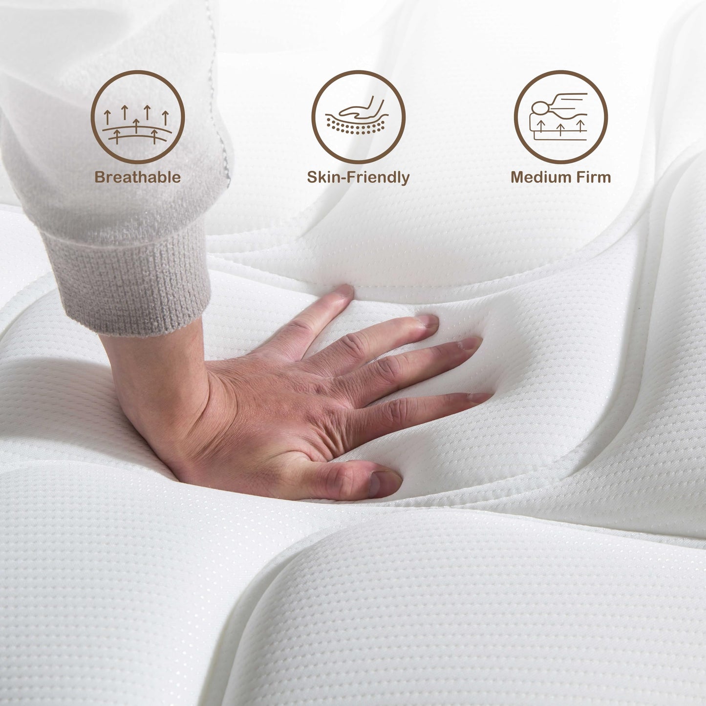 Deegari Queen Mattress, 14 Inch Queen Size Mattress in a Box,Memory Foam Hybrid Mattresses,with Individual Pocket Spring for Motion Isolation & Silent Sleep, Pressure Relief,Plush Firmness