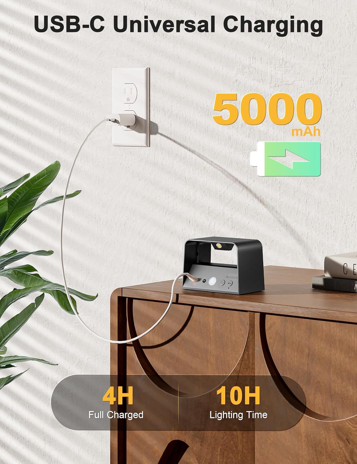 NIORSUN Motion Sensor Wall Light, 5000mAh Battery Operated Wall Sconce with Remote, 3CCT Dimmable Rechargeable Wall Lights,Wireless Sconces for Living Room Bedroom Hallway