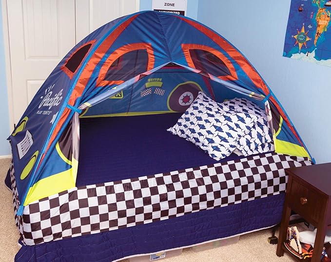 Pacific Play Tents 19710 Kids Rad Racer Bed Tent Playhouse - Twin Size , Yellow