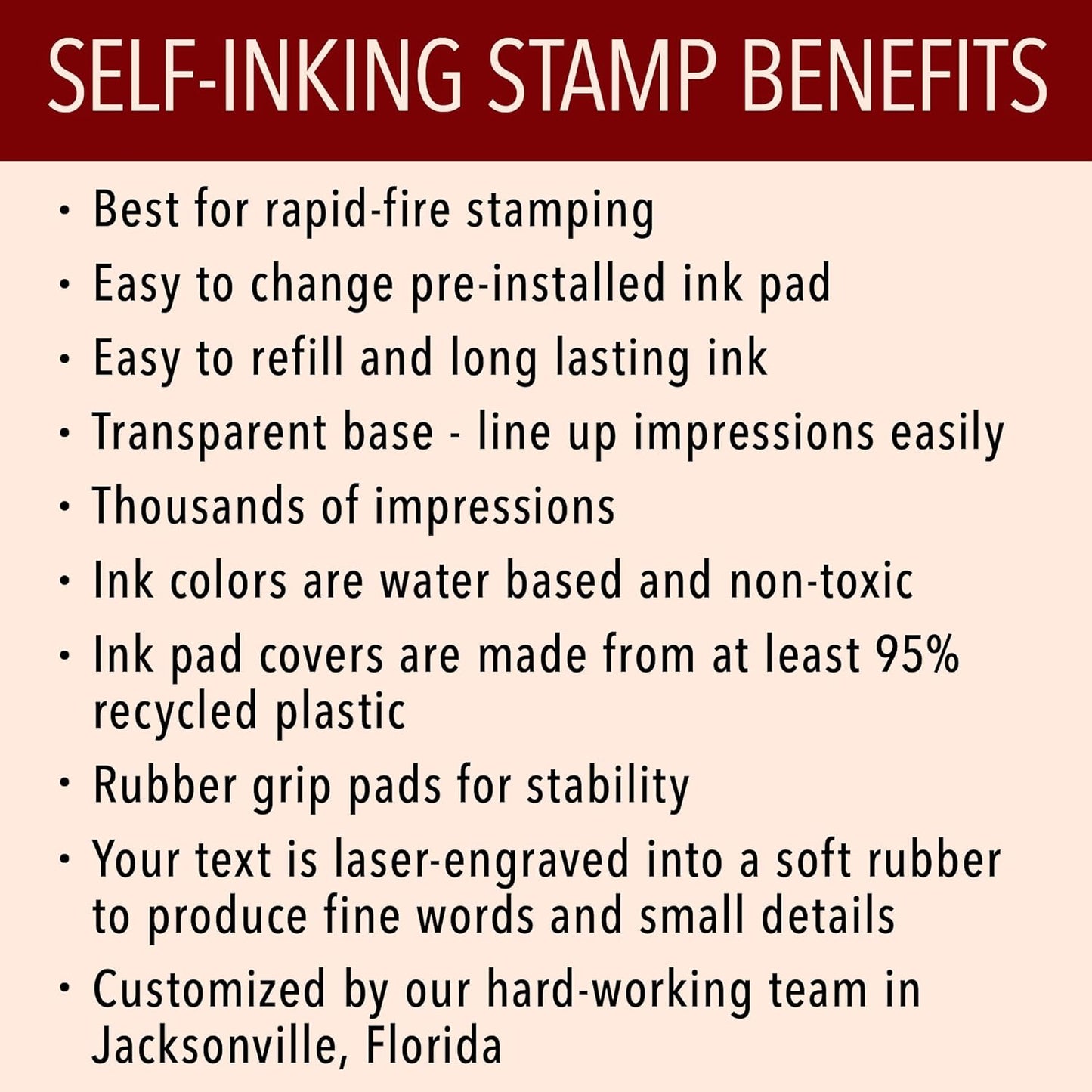 Custom Self-Inking Stamps | 49 Fun Phrases | Grading Made Easy | Classroom, Library Book Stamps (Likes This a-Latte, Xtra Wide)