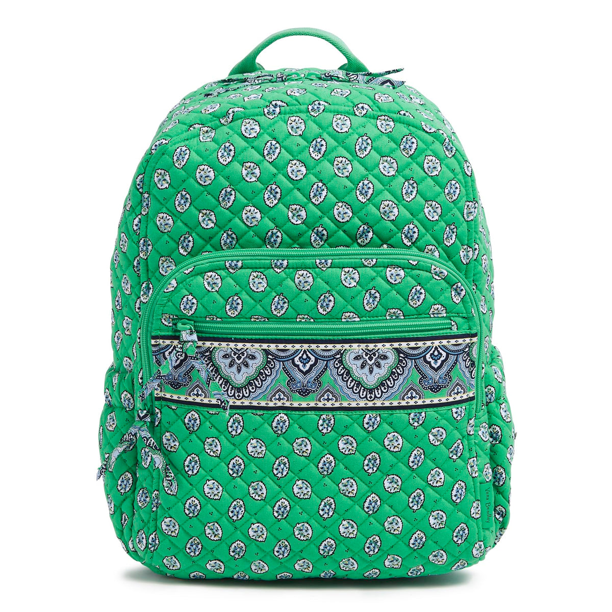 Vera Bradley Cotton Campus Backpack, Garden Green Leaf