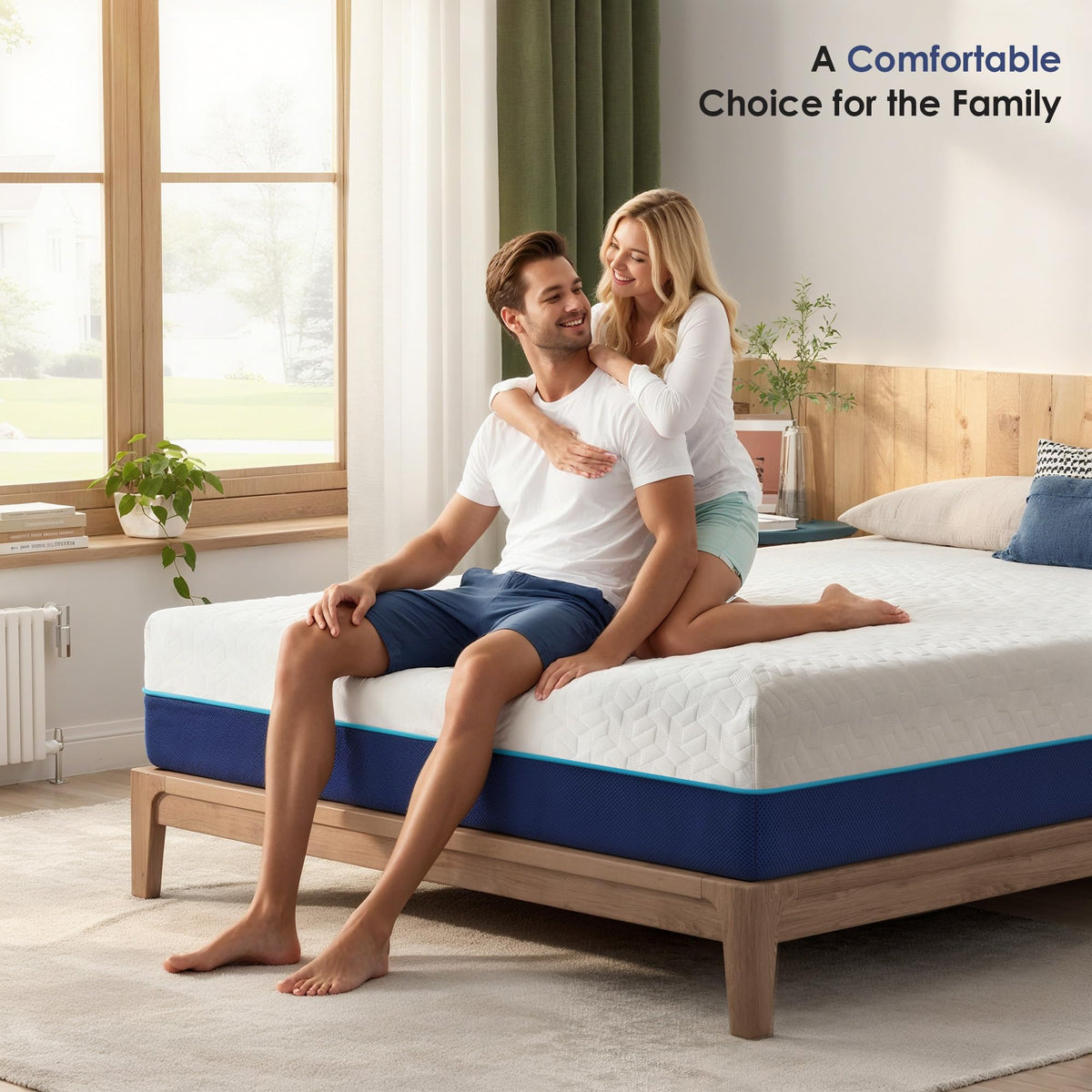 Back to School Essentials Gel Memory Foam Mattress - CertiPUR-US Certified Cooling Bed with Motion Isolation & Non-Slip Base Cover, Twin/Full Size for Dorms & Family Rooms (8 Inch, Full)