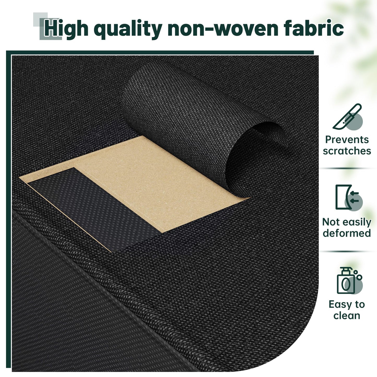Nightstand Set of 2, 17.8"W Bedside Table with Fabric Drawers and Open Wood Shelf Storage, Safety Netting on Both Sides of Bedside Table,Night Stand for Bedroom,Closet, Hallway, Dorm,Black and Gray
