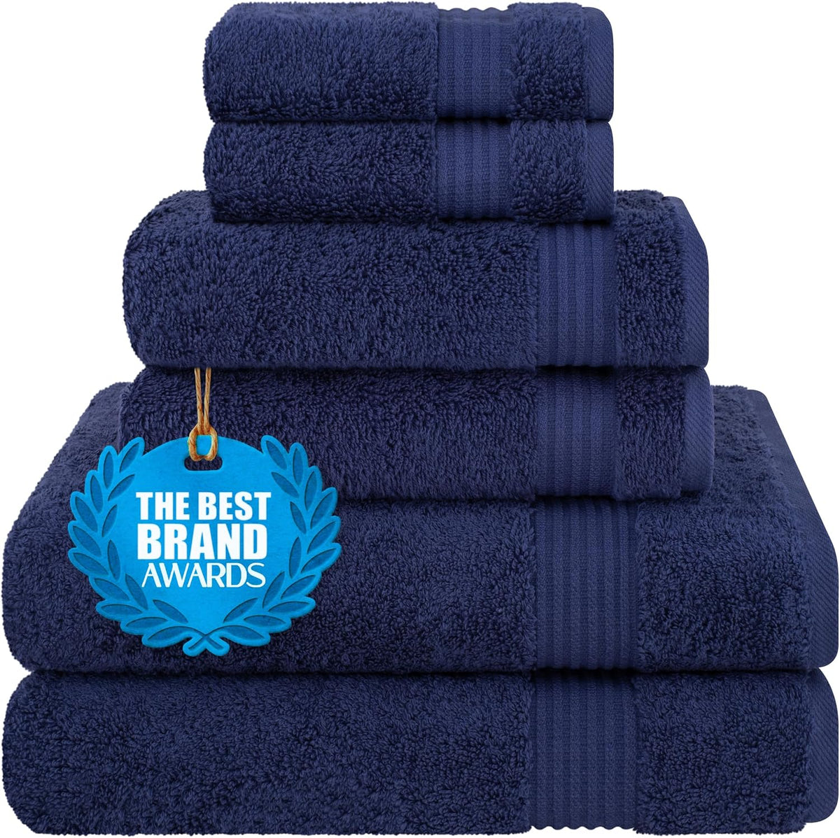 Cotton Paradise 100% Cotton Turkish Towel Set, Soft Absorbent Quick Dry, 6 Piece Towel Set, Yellow